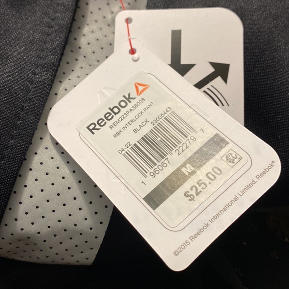 Reebok Men’s Active Training Pants. Size Medium. Color Black NWT - Picture 7 of 7